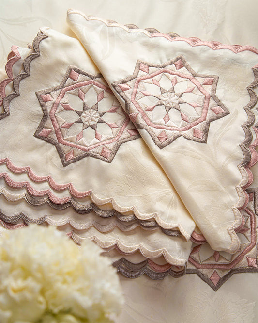Serviettes de table brodées - Collection Zellija Assilya