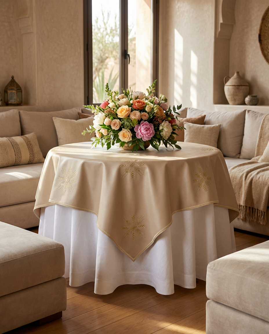 Nappe brodée similicuir - Collection Chelhaoui