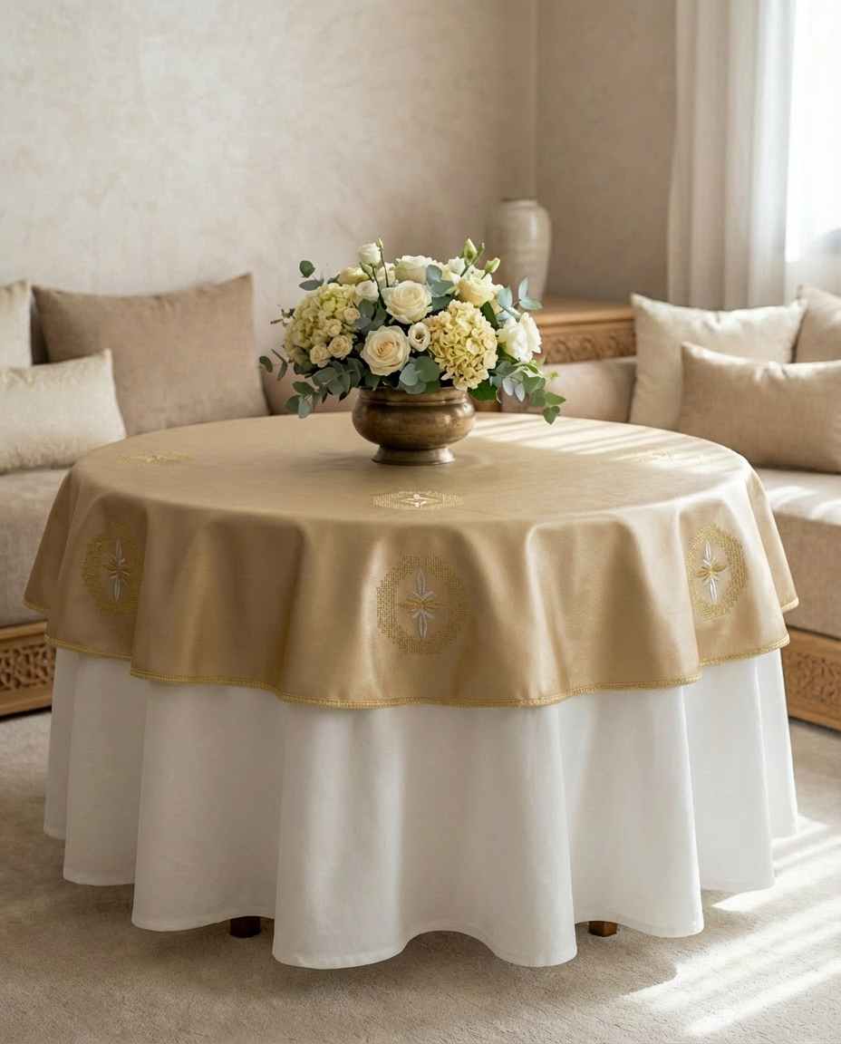 Nappe brodée similicuir - Collection Ghourza Rbati