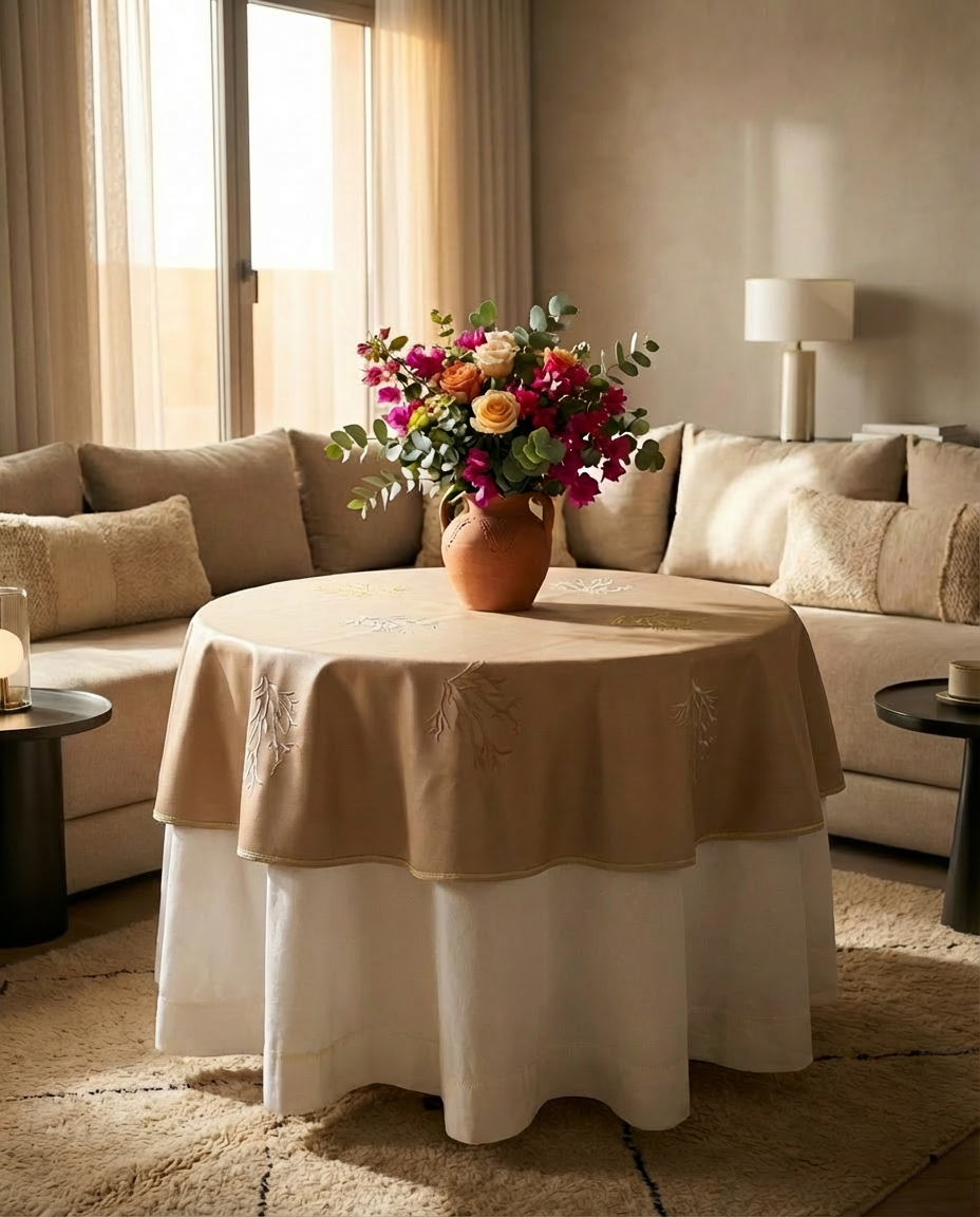 Nappe brodée similicuir - Collection Yasmina