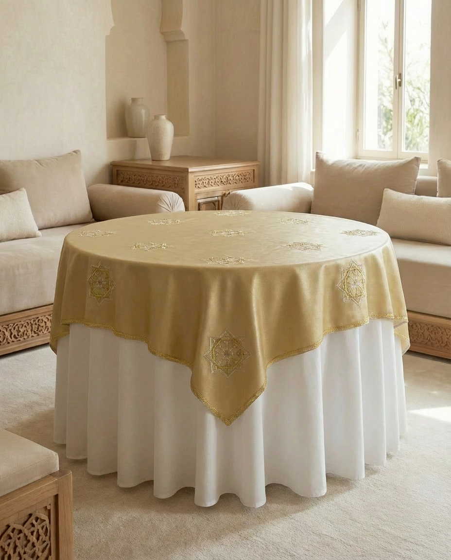 Nappe brodée similicuir - Collection Zellija Assilya