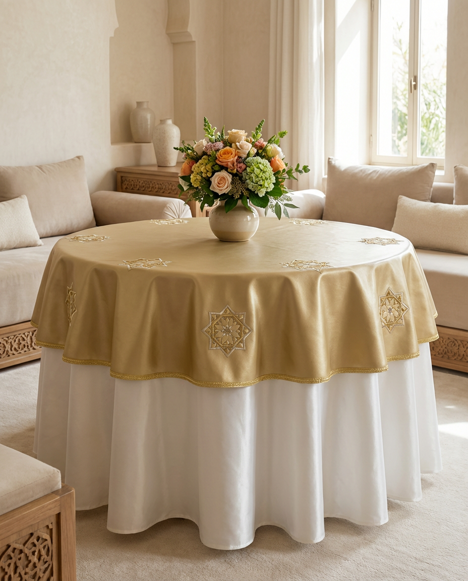 Nappe brodée similicuir - Collection Zellija Assilya
