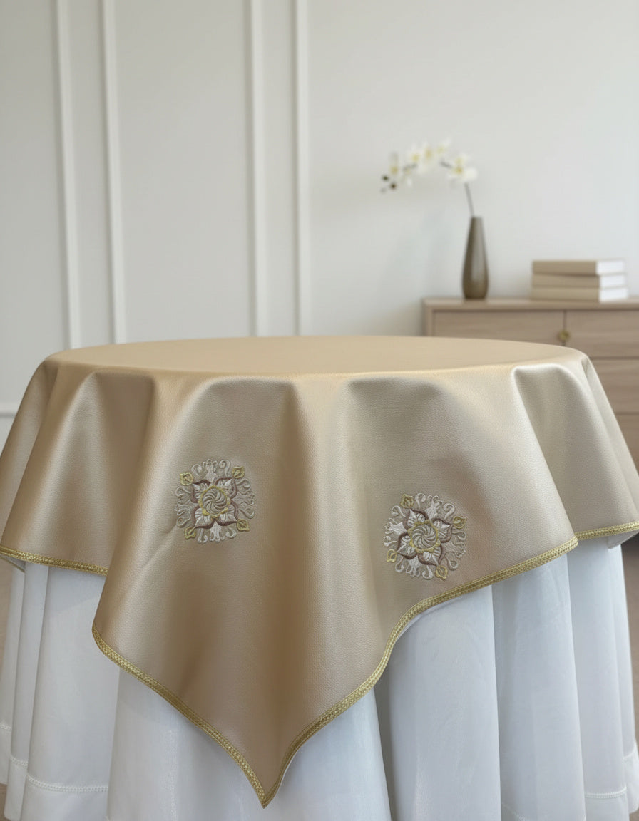 Nappe brodée similicuir - Collection Terre Lumineuse