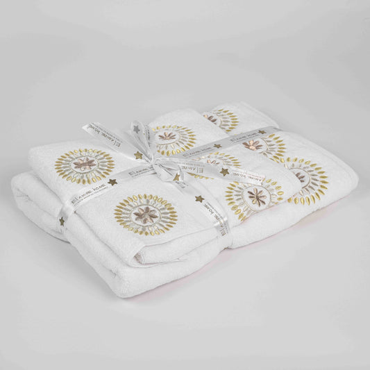 Pack de 4 serviettes brodées dans leur housse brodée