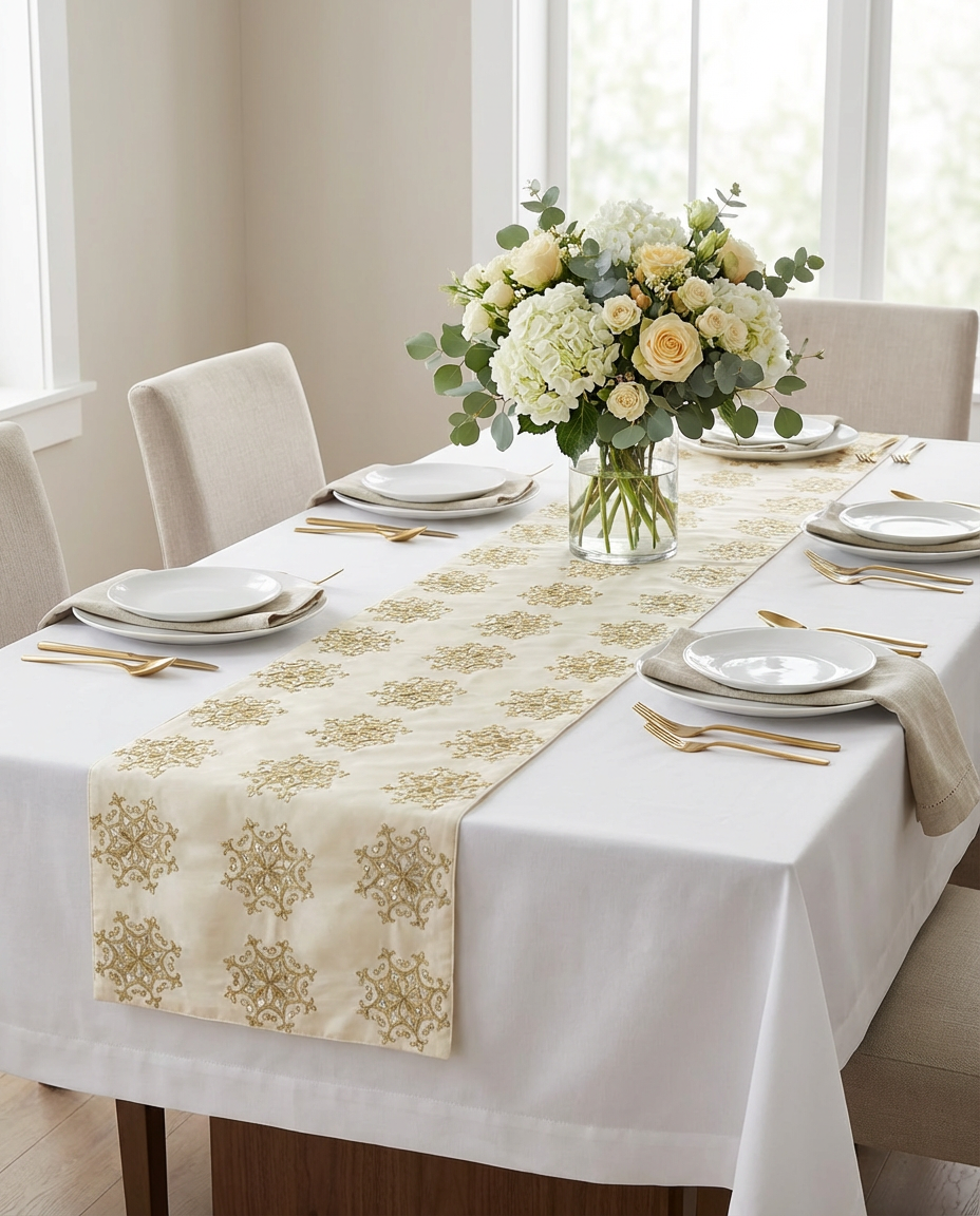 Chemin de table brodé - Collection Warda