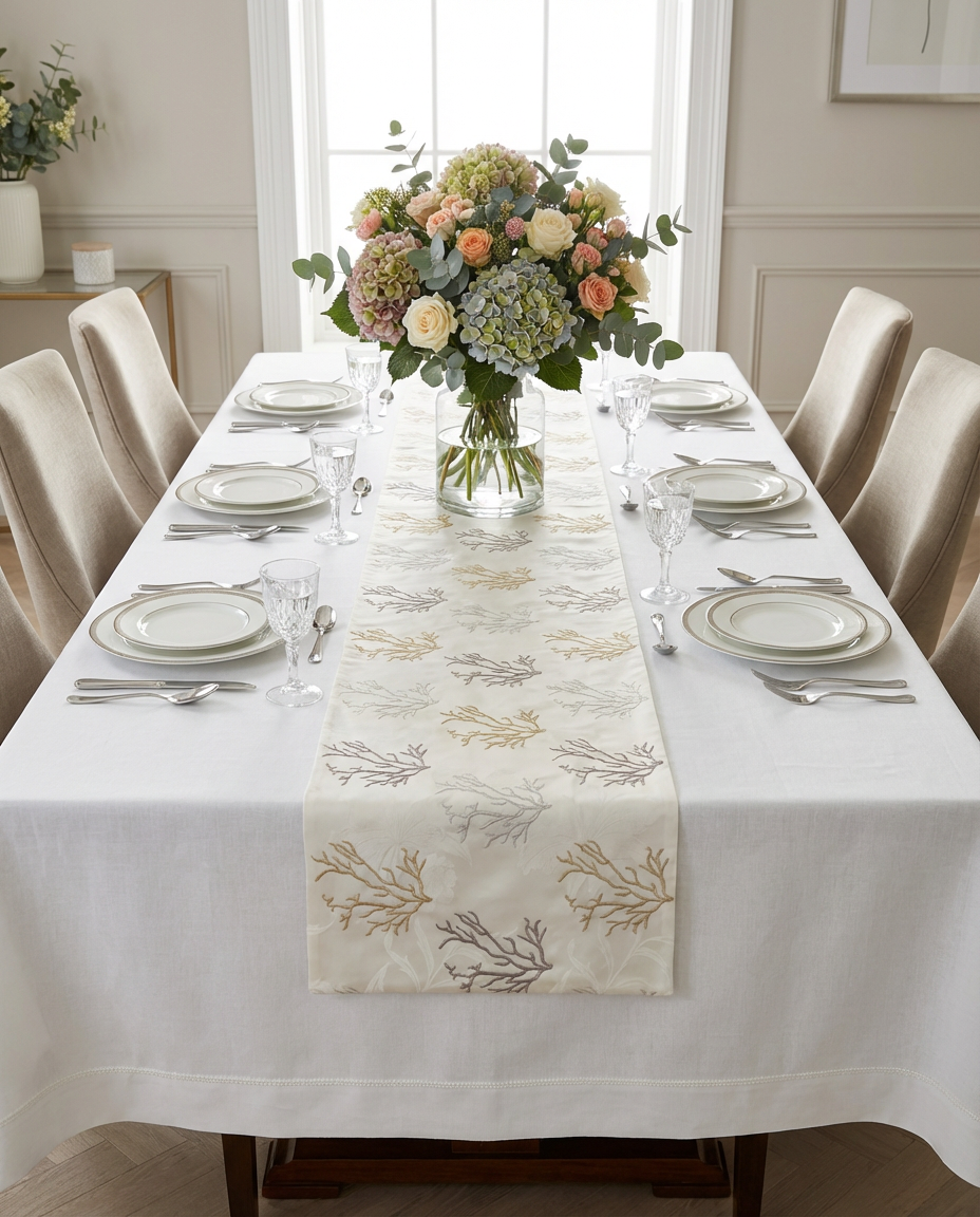 Chemin de table brodé - Collection Yasmina