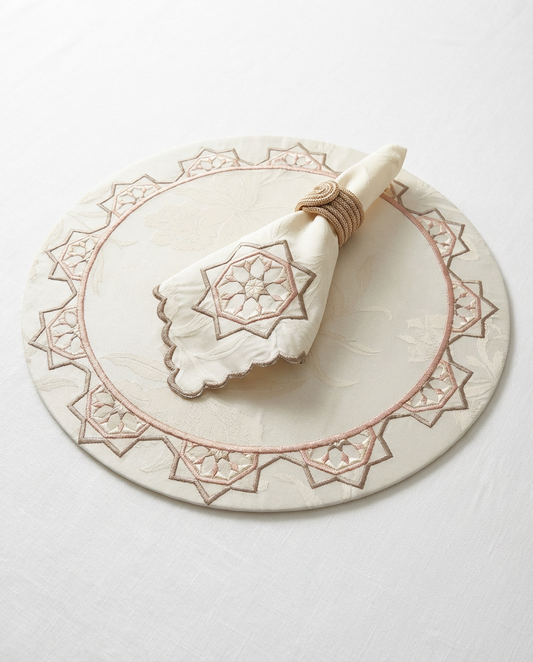 Chemin et set de table brodé - Collection Zellija Assilya