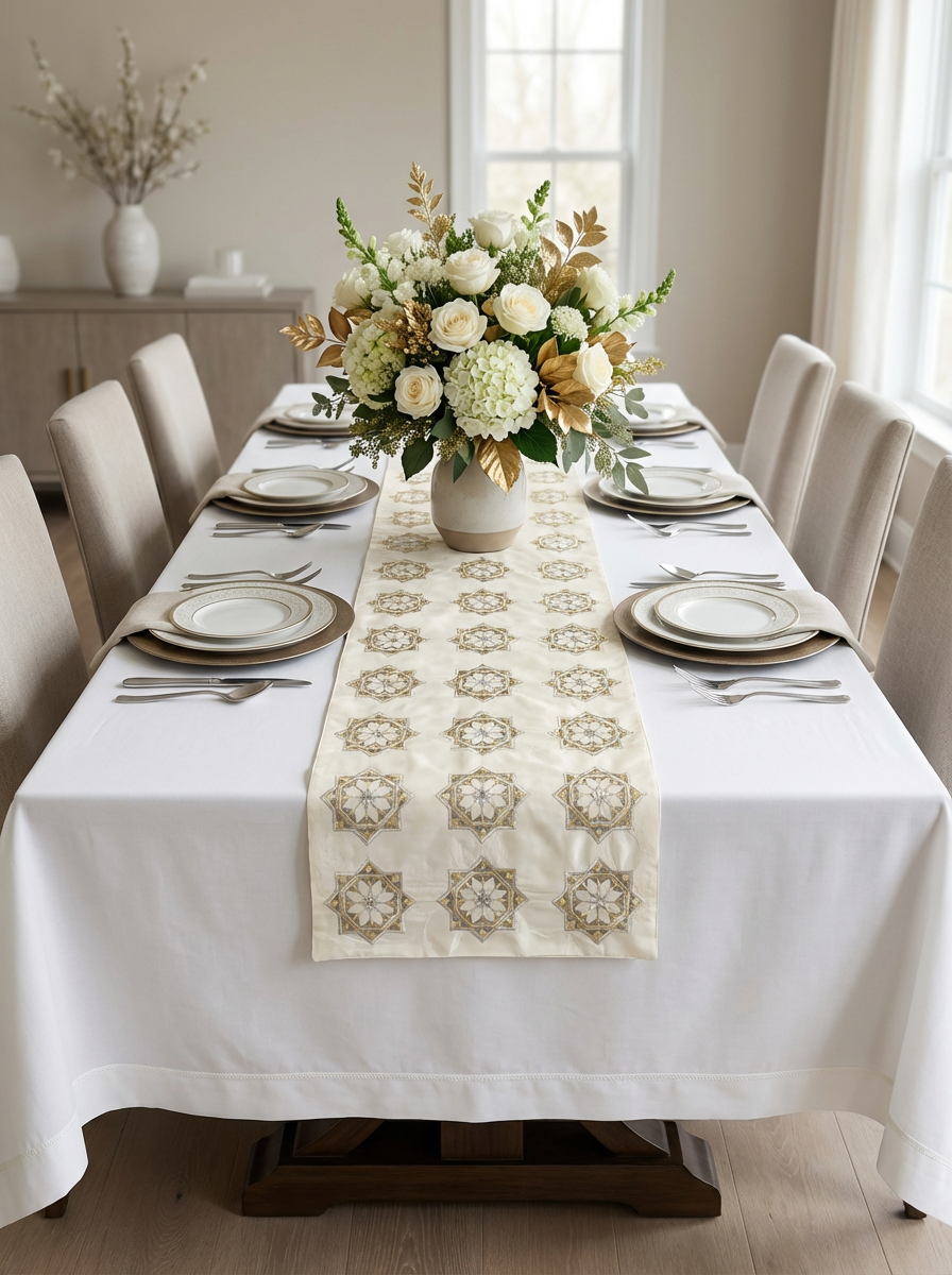 Chemin de table brodé - Collection Zellija Assilya