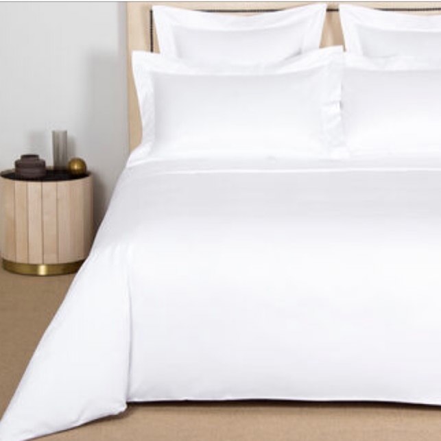 Parure de lit en coton satiné blanc 400 fils