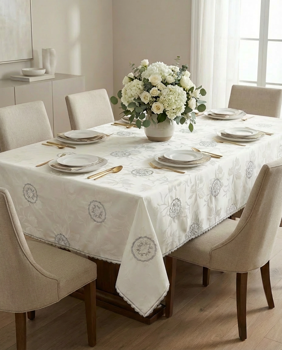 Nappe de table brodée - YSTP - Café Blé - Résistant à l'eau et à l'huile - 140*180cm - 4-6 places - Maison Nappe de table brodée - YSTP - Café Blé - Résistant à l'eau et à l'huile - 140*180cm - 4-6 places - Maison