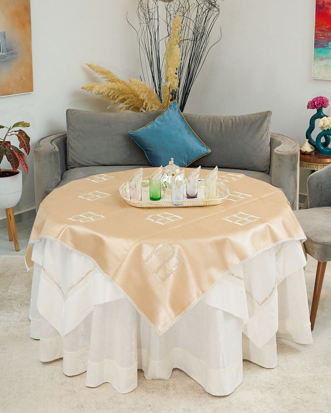 Nappe brodée similicuir - Collection Prestige