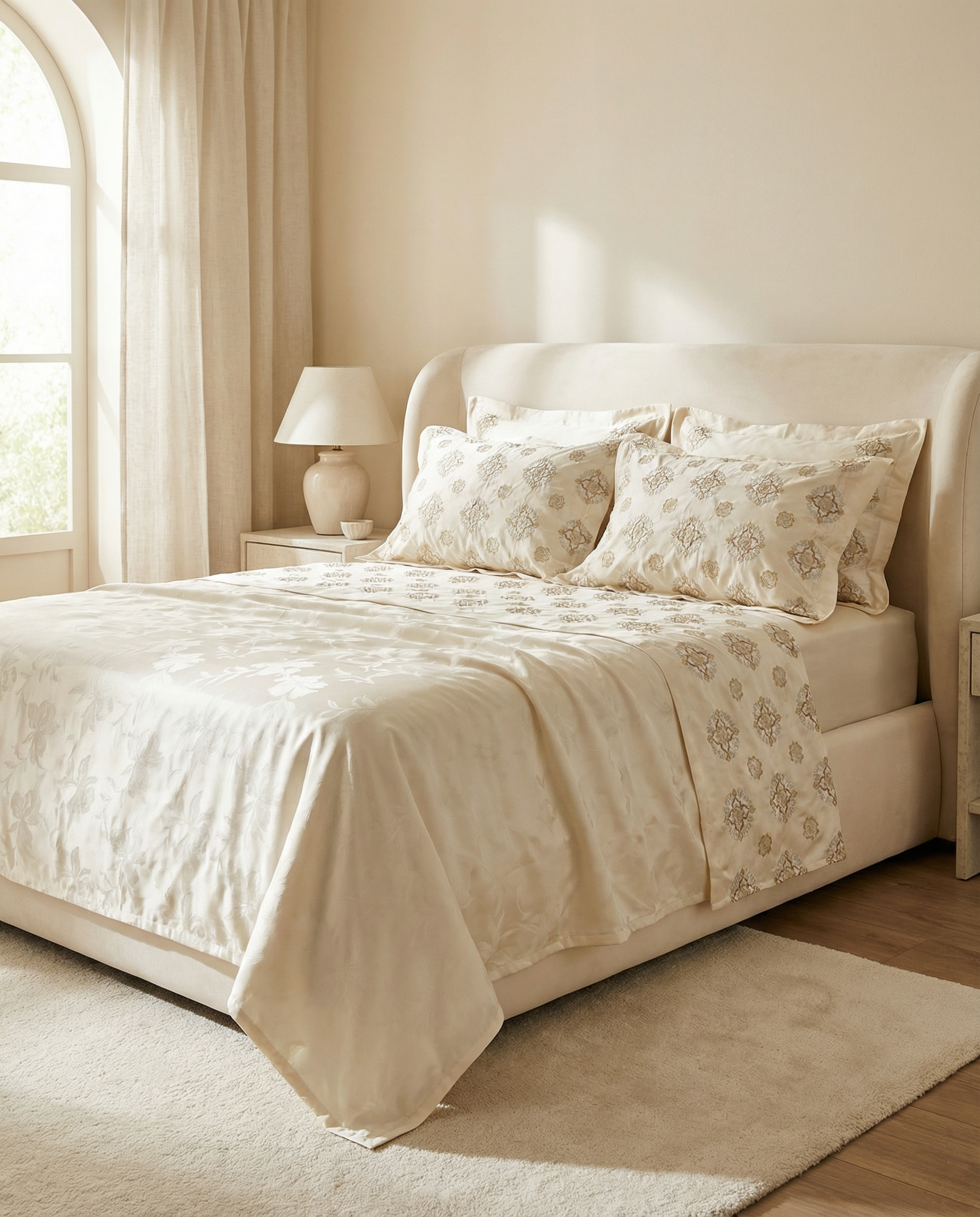 Parure de lit brodée - Collection Terre Lumineuse revisité